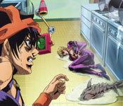 narancia vs shark in the kitchen